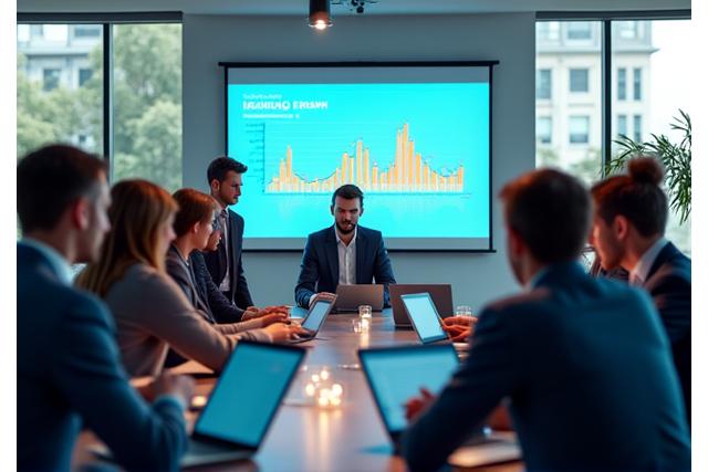 Professionals collaborating during a corporate training session